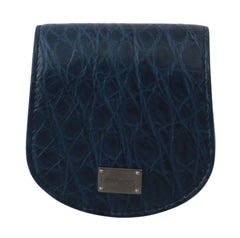 Dolce & Gabbana Blaues Etui Brieftasche Blaues Kondometui aus Exotenleder