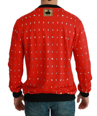 Dolce & Gabbana Roter Kristall Schwein des Jahres Pullover