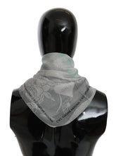 Costume National Gray Silk Shawl Foulard Wrap Scarf