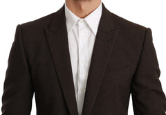 Dolce & Gabbana Brauner Slim Fit Mantel Jacke MARTINI Blazer