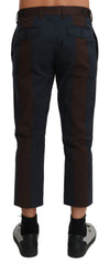 Dolce & Gabbana Braune Gestreifte Cropped-Hose