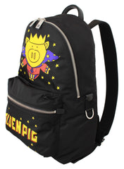 Dolce & Gabbana Schwarzer „Golden Pig of the Year“ Schulrucksack