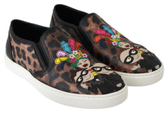 Dolce & Gabbana Leder-Leoparden-Slipper #dgfamily