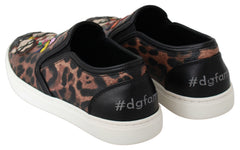 Dolce & Gabbana Leder-Leoparden-Slipper #dgfamily
