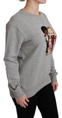 Dolce & Gabbana Gray #dgfamily Cotton Pullover Sweater