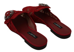 Dolce & Gabbana Rote Spitze Kristall Plateau-Sandalen