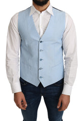Dolce & Gabbana Blaue Weste aus Viskose Stretch