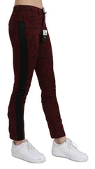 Costume National Dunkelrote Mid-Waist Slim-Fit Jeans aus Baumwolle