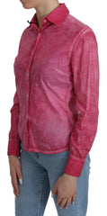 Ermanno Scervino Rosa Langarmbluse mit Kragen