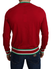 Dolce & Gabbana Roter Pullover aus Wolle und Seide mit Schwein des Jahres