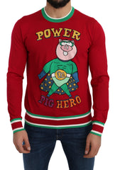 Dolce & Gabbana Roter Pullover aus Wolle und Seide mit Schwein des Jahres