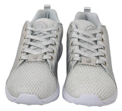Philipp Plein Gisella Silberne Polyester-Sneakers Schuhe