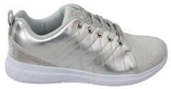 Philipp Plein Gisella Silberne Polyester-Sneakers Schuhe