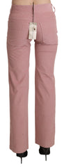 Ermanno Scervino Rosa Mittelhohe Gerade Baumwollhose