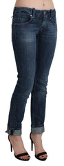 Acht Blue Washed Low Waist Skinny Denim Trouser