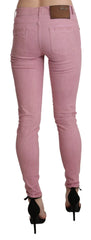 Acht Pink Mid Waist Skinny Stretch Denim Pant