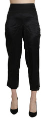 BENCIVENGA Schwarze High Waist Gerade Cropped Anzughose