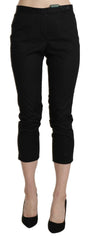 BENCIVENGA Schwarze High-Waist Skinny Cropped Anzughose