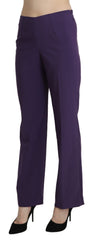 BENCIVENGA Lilafarbene Hose mit hoher Taille, geradem Schnitt und Bundfalten