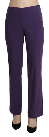 BENCIVENGA Lilafarbene Hose mit hoher Taille, geradem Schnitt und Bundfalten