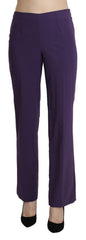 BENCIVENGA Lilafarbene Hose mit hoher Taille, geradem Schnitt und Bundfalten