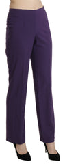 BENCIVENGA Lilafarbene Hose mit hoher Taille, geradem Schnitt und Bundfalten