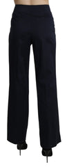 BENCIVENGA Marineblaue High Waist Stoffhose mit geradem Bein