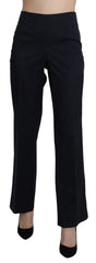 BENCIVENGA Marineblaue High Waist Stoffhose mit geradem Bein