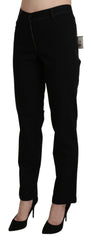 BENCIVENGA Zwarte Casual Broek met Hoge Taille en Rechte Pijpen