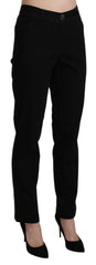 BENCIVENGA Zwarte Casual Broek met Hoge Taille en Rechte Pijpen