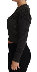 Dolce & Gabbana Schwarzer Goldfarbener Kurzer Damen Pullover