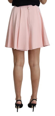 Dolce & Gabbana Pinkes plissiertes ausgestelltes A-Linien-Minikleid aus Viskose
