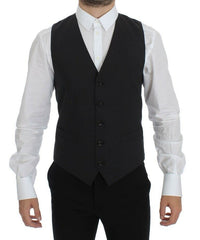 Dolce & Gabbana Graue Weste aus Wolle mit Stretch-Anteil