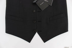 Dolce & Gabbana Graue Weste aus Wolle mit Stretch-Anteil