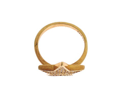 Nialaya Star Gold 925er Silber Damenring mit klarem Stein