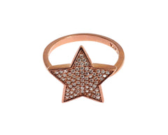 Nialaya Damen Ring Klarer Zirkonia Stern 925 Silber