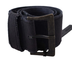 Ermanno Scervino Schwarzer Leder-Breitschnallen-Taillengürtel Luxus