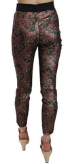 Dolce & Gabbana Mehrfarbige irisierende Brokat-Jacquard-Hose Crop Pants