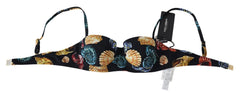 Dolce & Gabbana Schwarze Muscheldruck Damen Bikini-Oberteile