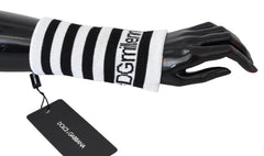 Dolce & Gabbana Schwarz-weißes DGMillennials Armband aus Wolle