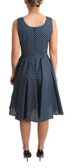 Dolce & Gabbana blau gepunktetes A-Linien-Baumwollkleid