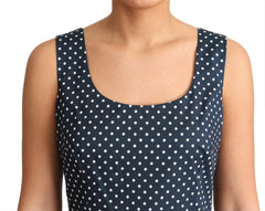 Dolce & Gabbana blau gepunktetes A-Linien-Baumwollkleid