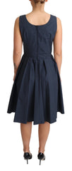 Dolce & Gabbana blaues A-Linien-Kleid aus Baumwolle mit Tupfen