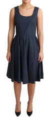 Dolce & Gabbana blaues A-Linien-Kleid aus Baumwolle mit Tupfen