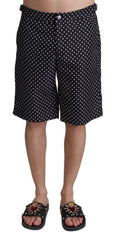 Dolce & Gabbana Schwarze Polka Dots Strand-Shorts Bademode