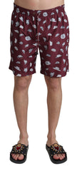 Dolce & Gabbana Badehose mit burgunderrotem Hut-Print