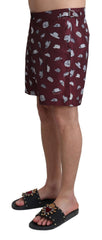 Dolce & Gabbana Badehose mit Hut-Print in Bordeauxrot