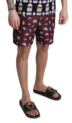 Dolce & Gabbana Badehose mit Hut-Print in Bordeauxrot