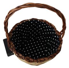 Dolce & Gabbana Beige Holz Korb Rattan Korbtasche Tragetasche