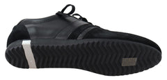 Dolce & Gabbana Schwarze Leder-Sneakers mit Logo